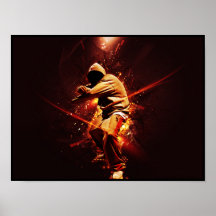 Hip-Hop breakdancer auf Feuer Plakate