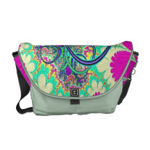 Hippie-Blumen-abstrakte Kunst-Rickshaw-Bote-Tasche Kurier Tasche