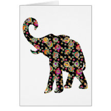 Hippie-Elefant-Gruß-Karte