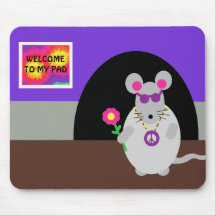 Hippie-Maus mit starker Auflage Mauspads