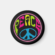 Hippie Psychedelic Peace Sign Magnets