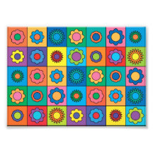 Hippie-Regenbogen-Blumen-Muster Foto Druck