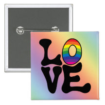 Hippie-Regenbogen-Liebe-Text Anstecknadel