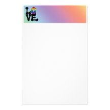 Hippie-Regenbogen-Liebe-Text Personalisiertes Büropapier