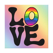 Hippie-Regenbogen-Liebe-Text Leinwand Druck