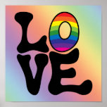 Hippie-Regenbogen-Liebe-Text Poster
