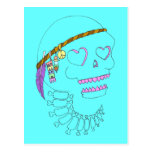 Hippie-Schädel Postkarte