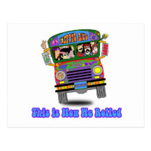 Hippie-Schulbus Postkarten