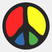 Hippie-starkes Friedenssymbol Sticker