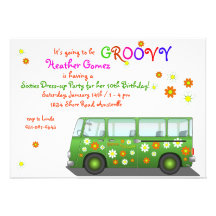 Hippie Van Invitation Einladungen
