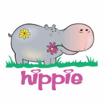 Hippieflusspferd Fotofigur