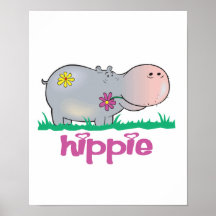 Hippieflusspferd Plakatdruck