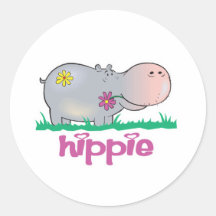 Hippieflusspferd Sticker