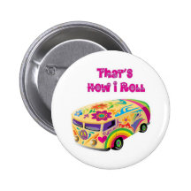 Hippiepackwagen Retro, wie ich rolle Button