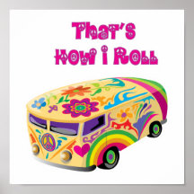 Hippiepackwagen Retro, wie ich rolle Posterdrucke