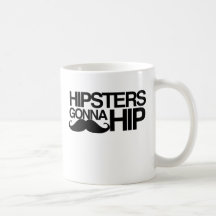 Hipster, die zu angesagtem Stache gehen Tasse