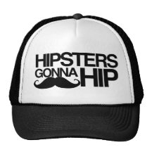 Hipster, die zu angesagtem Stache gehen Truckercap
