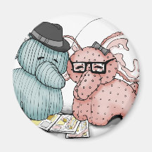 Hipster Hellephant Paare Kühlschrankmagnet