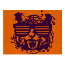 Hipster-Tiger Postkarte