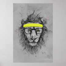 Hipsterlöwe Posterdrucke