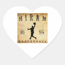 Hiram Ohio Basketball 1894 Herzaufkleber