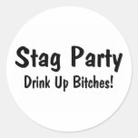 Hirsch-Party Runde Sticker