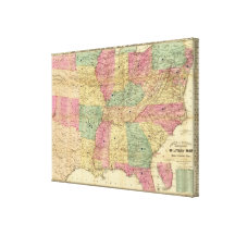 Historische und Militärkarte der US Gespannter Galeriedruck