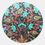 Historisches Dianthus-und Tulpe-Muster - Fliesen-K Runder Sticker