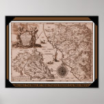 Historisches Plakat 1702/Druck Karten-Mexikos Kali