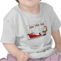 Ho Ho Ho Sankt-Pferdeschlitten-Kleinkind-Weiß-T-Sh
