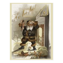 Ho ho ho traditionelle Sankt-Weihnachtspostkarte
