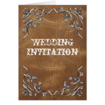 Hoch entwickelte Western-Leder-Hochzeit Grußkarten