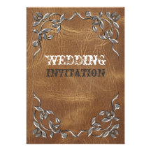 Hoch entwickelte Western-Leder-Hochzeitseinladung