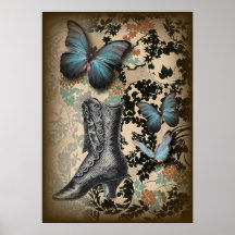 Hoch entwickelter Vintager Paris-Spitzeschuhschmet Plakatdrucke