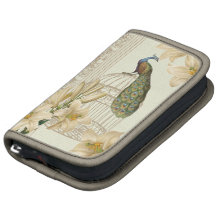 Hoch entwickelter Vintager Pfau-Lilienfoliokasten Mappen
