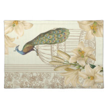 Hoch entwickeltes Vintages Pfau- u. Käfig-Lilien-T