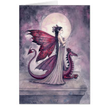Hochrote Drache-Fee und Drache-Karte