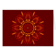 Hochrote Mandala Notecard Karte