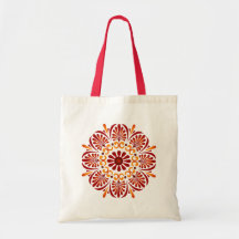 Hochrote Mandala-Taschen-Tasche