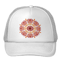 Hochroter Mandala-Hut Baseballcap