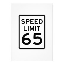 Höchstgeschwindigkeit 65 MPH-Zeichen Einladungskarte