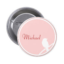 Hochzeit Button als Tischkarte (rosa rot)