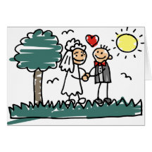 Hochzeit im Freienaußerhalb der Natur-Grün-Hochzei Grußkarte