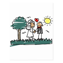 Hochzeit im Freienaußerhalb der Natur-Grün-Hochzei Postkarten