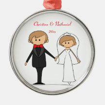 Hochzeits-Charakter-personalisierte Verzierung (C1 Weihnachtsbaum Ornamente