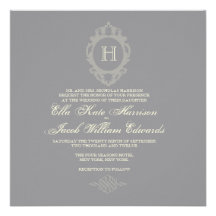 Hochzeits-Einladungs-//-Holzkohlen-Monogramm-Samml