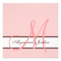 Hochzeits-Einladungs-Monogramm nennt Rosa und Brow