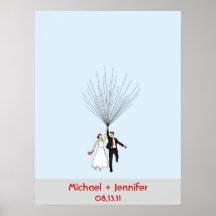 Hochzeits-Fingerabdruck-BallonGuestbook Plakate