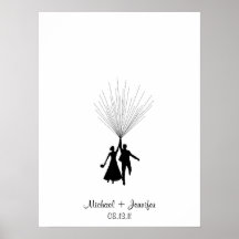 Hochzeits-Fingerabdruck-BallonGuestbook Plakatdruck