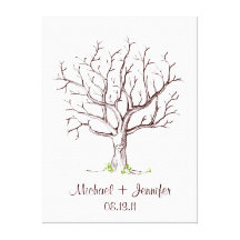Hochzeits-Fingerabdruck-BaumGuestbook Leinwanddruck